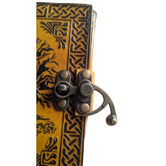 Tree Of Life Embossed  leather journal Book 120 pages unlined Metal Latch 5 x 7 - Picture 6 of 6